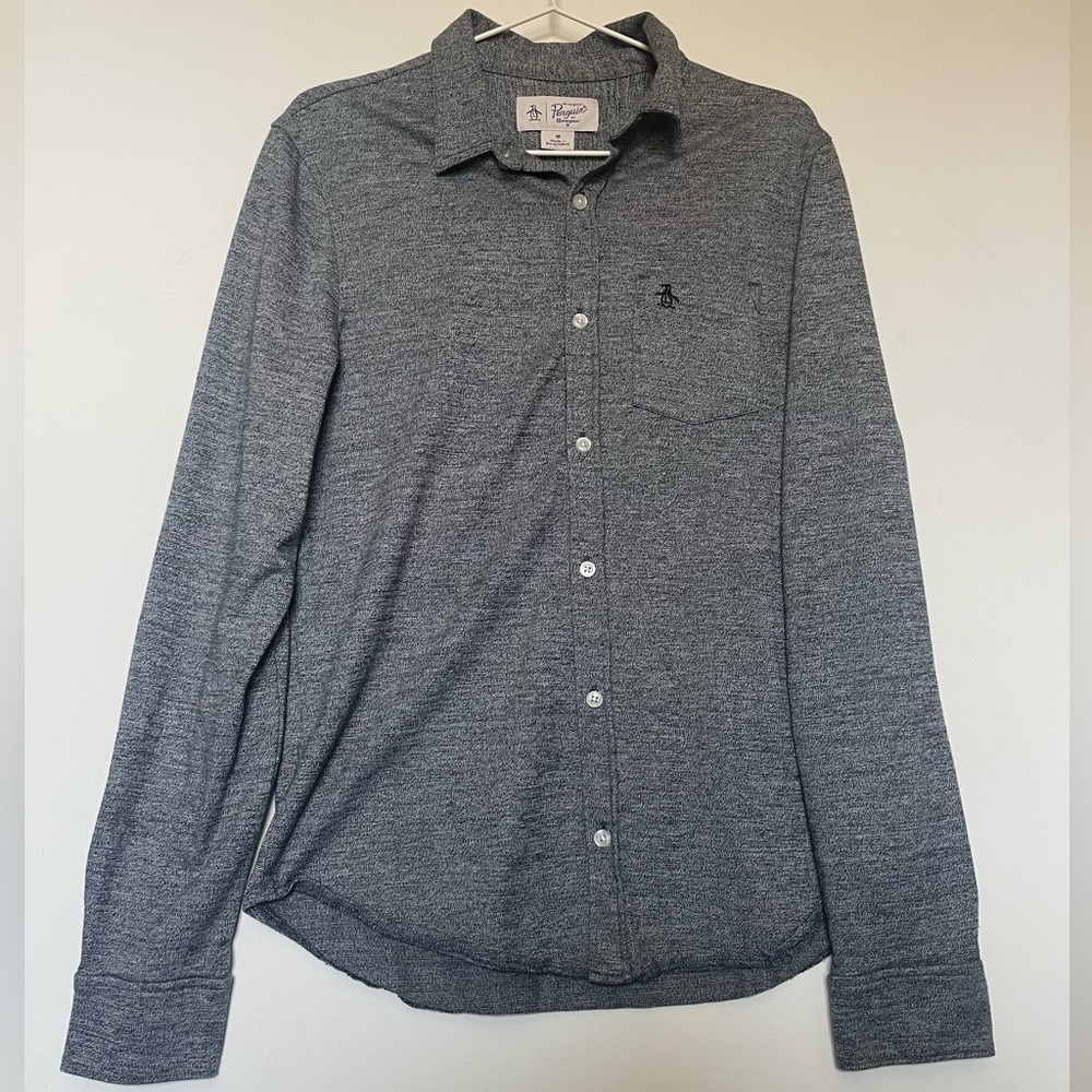 Penguin Mens Long Sleeve Button Up Shirt